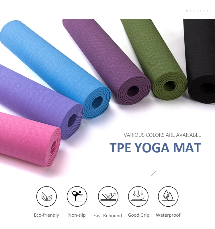 Gym Eco-Friendly Double Color Layer Exercise Non-Slip TPE Foam Yoga Mat